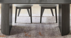 Valencia Gray 80" Oval Dining Table
