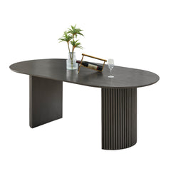 Valencia Gray 80" Oval Dining Table