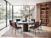 Valencia White/Dark Gray 54" 7-Piece Round Dining Set