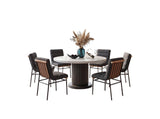 Valencia White/Dark Gray 54" 7-Piece Round Dining Set