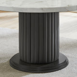 Valencia White/Dark Gray 54" 7-Piece Round Dining Set