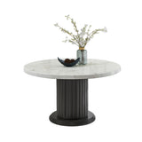 Valencia White/Dark Gray 54" 7-Piece Round Dining Set
