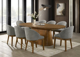 Andrew Walnut 88" 9-Piece Oval Dining Set