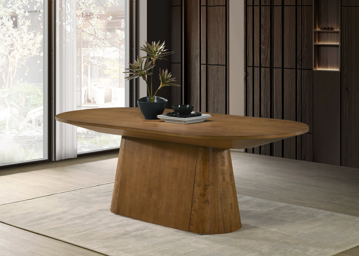 Andrew Walnut 88" Oval Dining Table