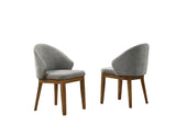 Andrew Walnut 22"W Fabric Barrel Dining Chair (Set of 2)