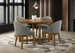 Andrew Walnut 47" 5-Piece Round Dining Set