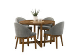 Andrew Walnut 47" 5-Piece Round Dining Set