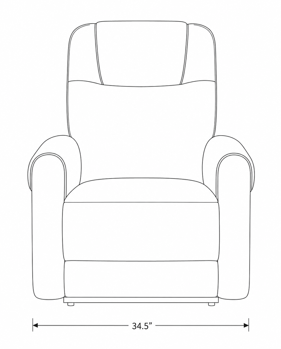 Ogden White Fabric Dual Power Reclining Chair