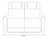 Ogden White Fabric Dual Power Reclining Loveseat
