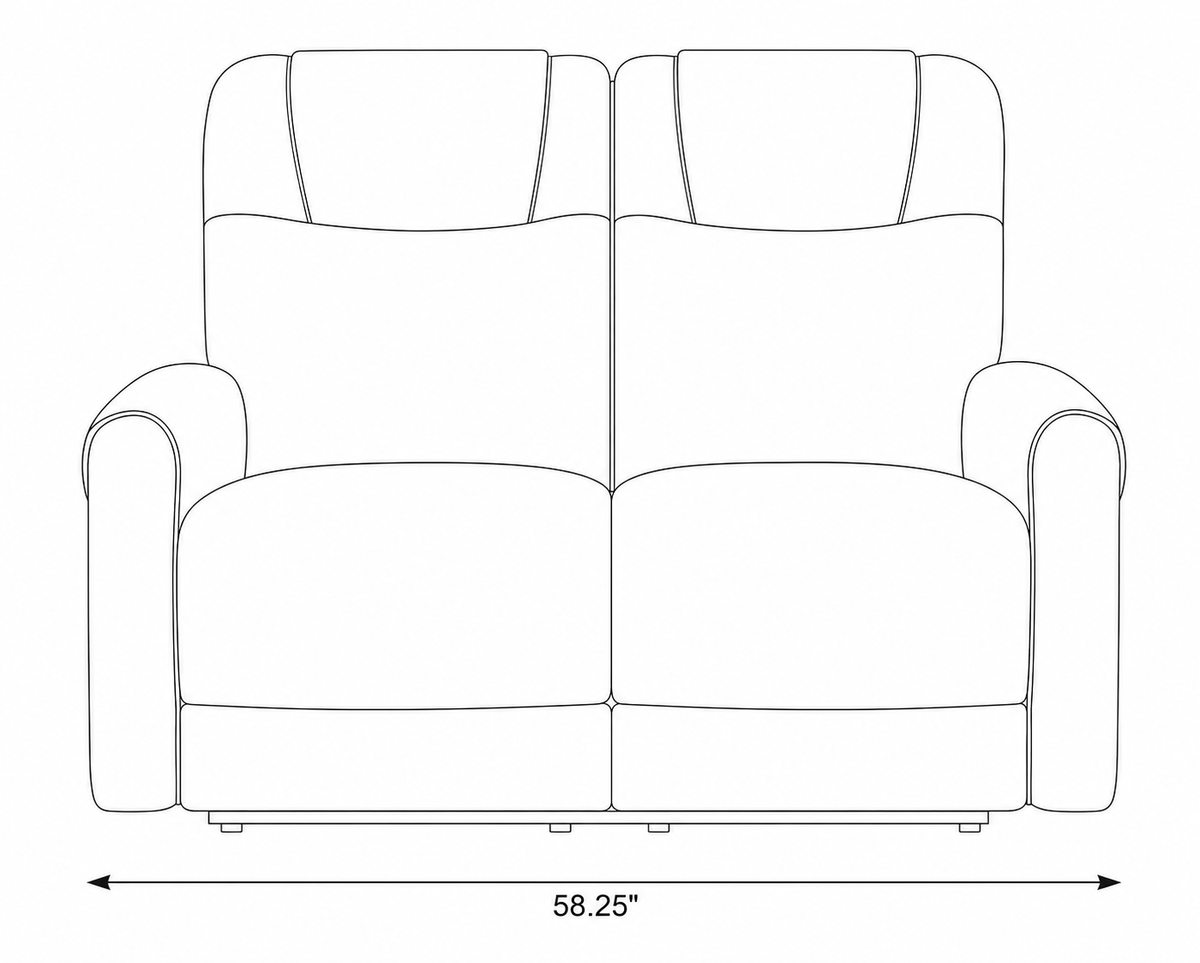 Ogden White Fabric Dual Power Reclining Loveseat