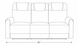 Ogden White Fabric Dual Power Reclining Sofa with Drop-Down Table