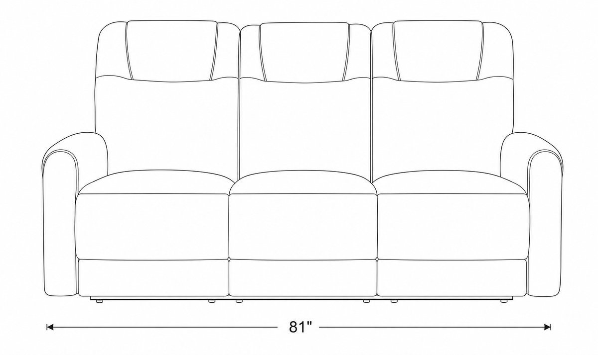Ogden White Fabric Dual Power Reclining Sofa with Drop-Down Table
