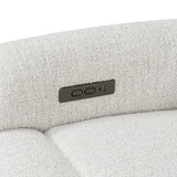Ogden White Fabric Dual Power Reclining Sofa with Drop-Down Table