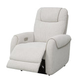 Ogden White Fabric Dual Power Reclining Chair
