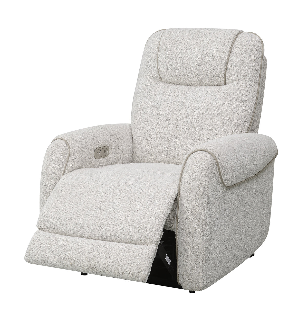Ogden White Fabric Dual Power Reclining Chair