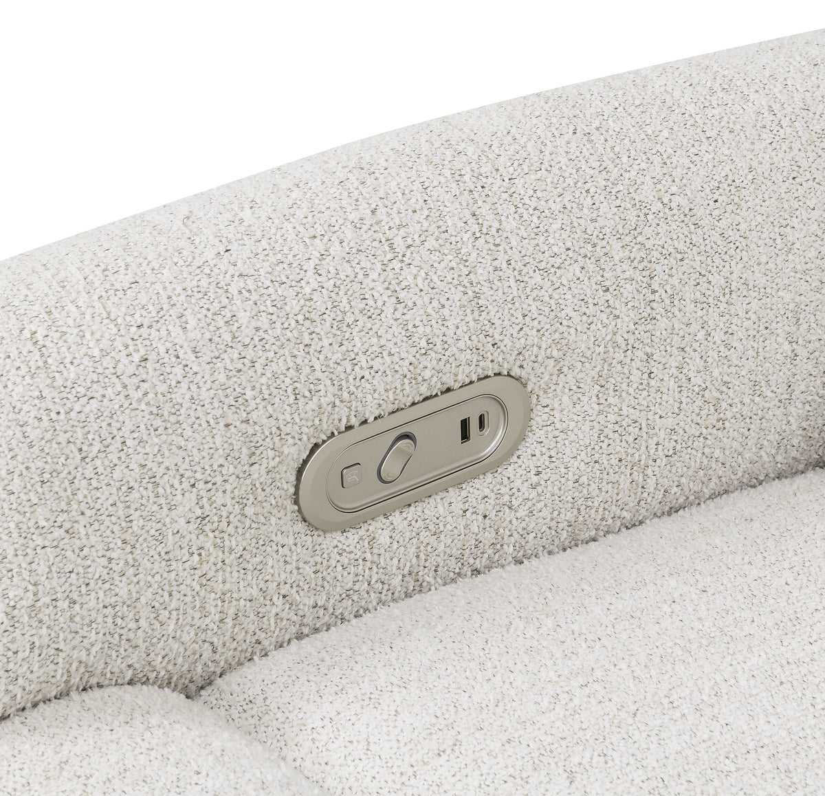 Ogden White Fabric Dual Power Reclining Chair