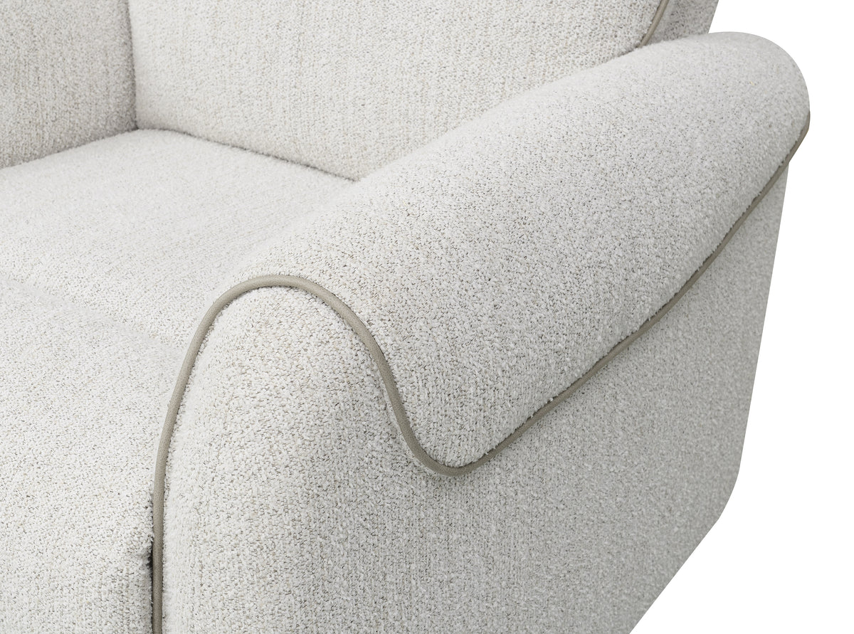 Ogden White Fabric Dual Power Reclining Chair
