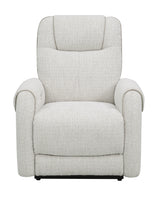 Ogden White Fabric Dual Power Reclining Chair