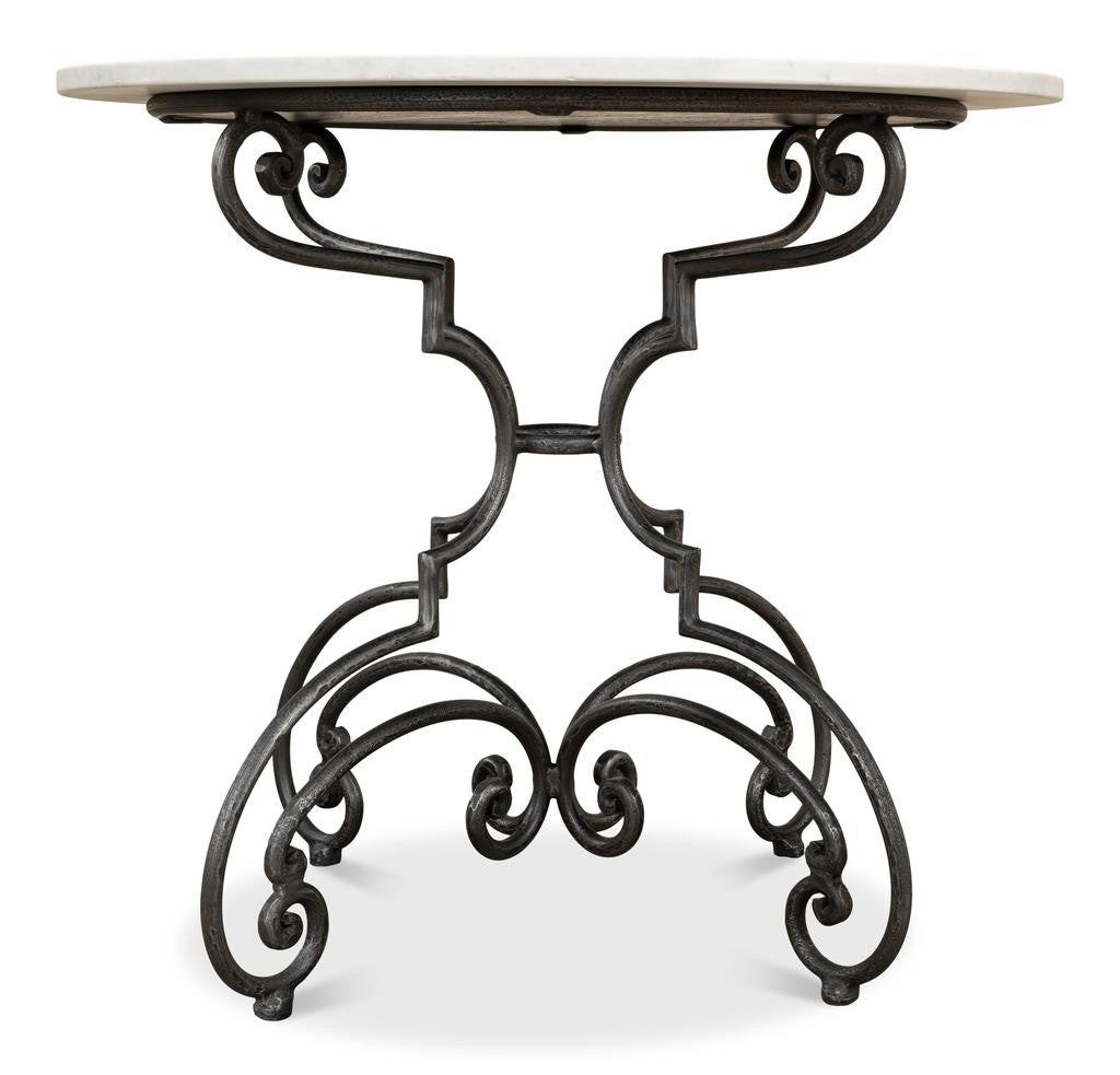 Maison Forge Ivory Iron And Marble Table