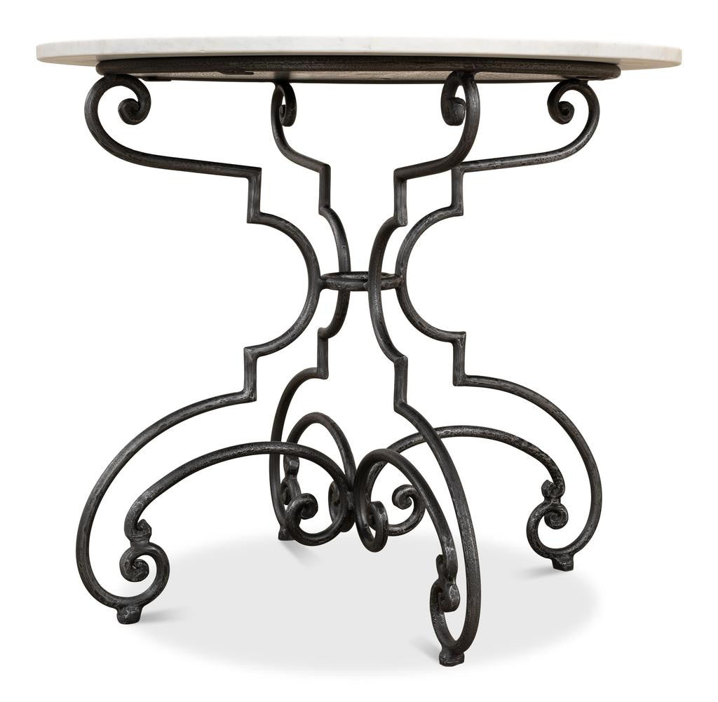 Maison Forge Ivory Iron And Marble Table