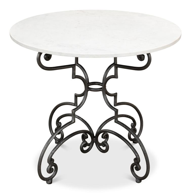 Maison Forge Ivory Iron And Marble Table
