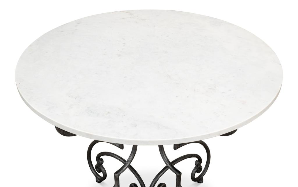 Maison Forge Ivory Iron And Marble Table