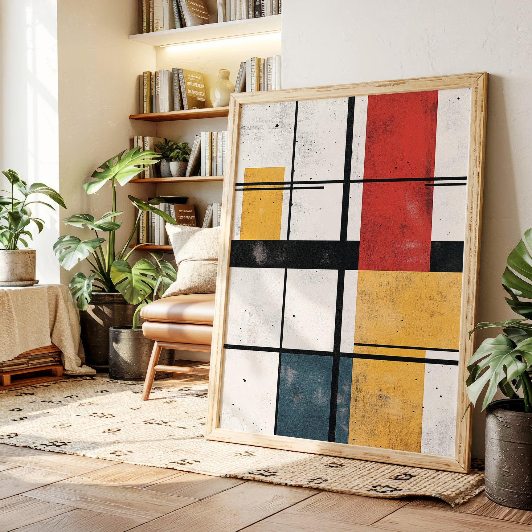 Modular Rhythm – Abstract Primary Color Grid Art