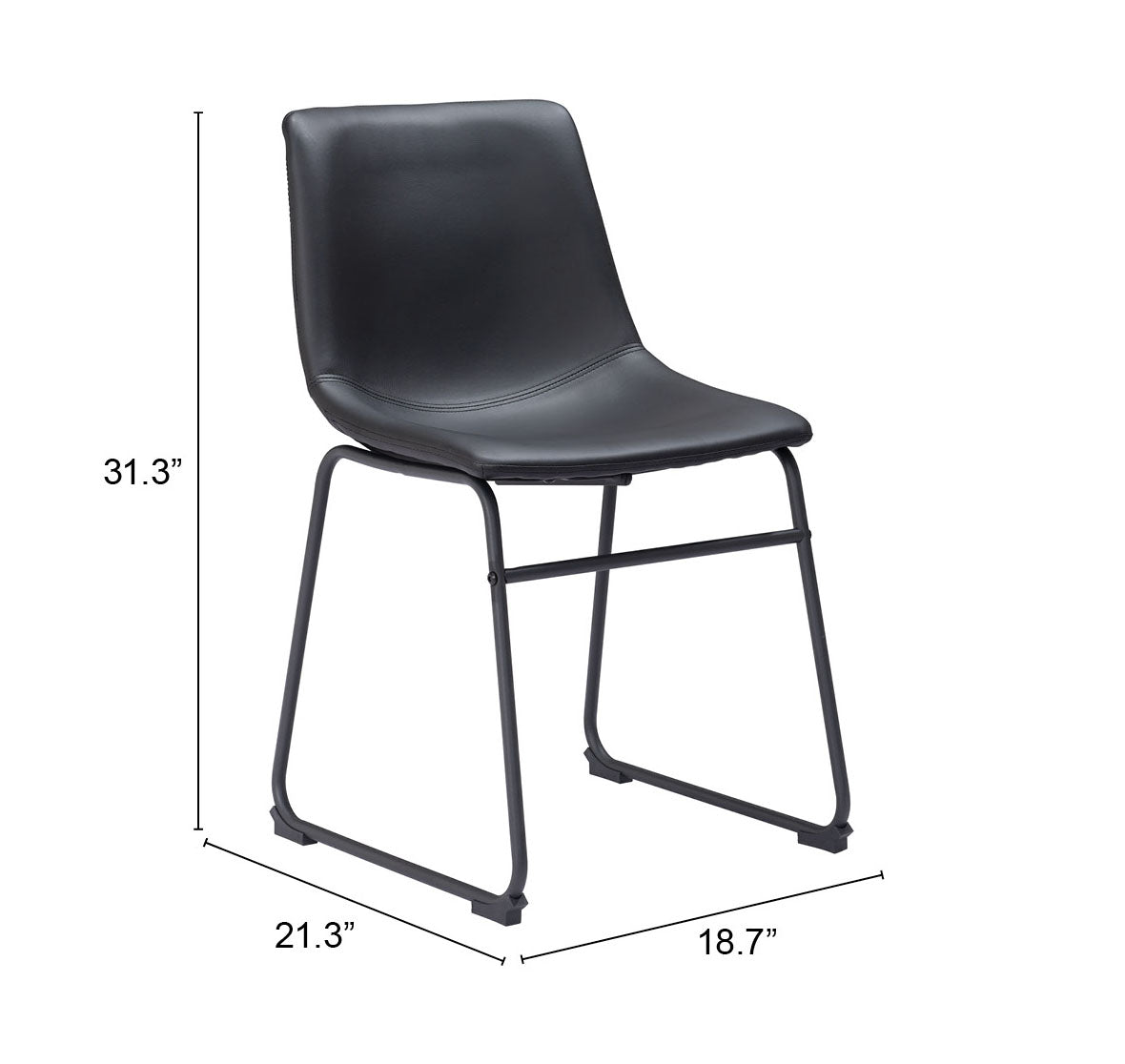 Smart Black Dining Chair (Set of 2)