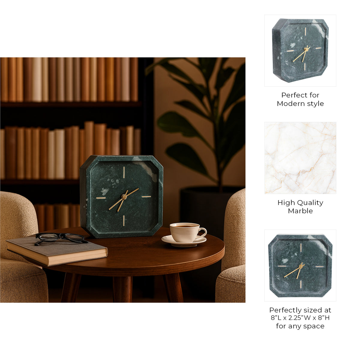 Valestone Green/Gold Clock