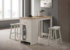 Alonzo Light Gray 47" 3-Piece Counter Height Dining Set
