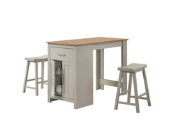 Alonzo Light Gray 47" 3-Piece Counter Height Dining Set