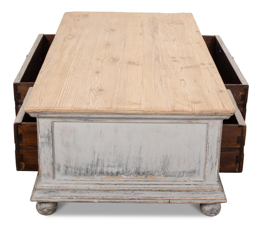 Base And Crown White Coffee Table