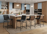 Lahni Dark Gray 18"W Boucle Fabric Counter Height Stool (Set of 4)