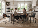 Lahni Dark Gray 18"W Boucle Fabric Counter Height Stool (Set of 4)
