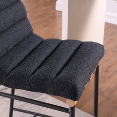 Lahni Black 18"W Boucle Fabric Counter Height Chair