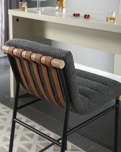 Lahni Dark Gray 18"W Boucle Fabric Counter Height Stool (Set of 2)