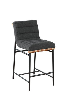 Lahni Dark Gray 18"W Boucle Fabric Counter Height Chair