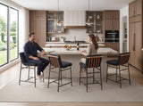 Lahni Black 18"W Boucle Fabric Counter Height Stool (Set of 4)