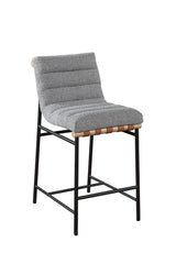 Lahni Gray 18"W Boucle Fabric Counter Height Chair