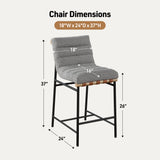 Lahni Gray 18"W Boucle Fabric Counter Height Stool (Set of 2)