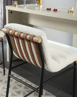 Lahni White 18"W Boucle Fabric Counter Height Stool (Set of 2)