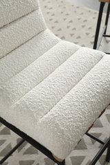 Lahni White 18"W Boucle Fabric Counter Height Stool (Set of 2)