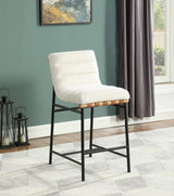 Lahni White 18"W Boucle Fabric Counter Height Chair