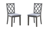 Carlisle Gray 17.5"W Fabric Side Dining Chair (Set of 2)