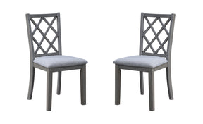 Carlisle Gray 17.5"W Fabric Side Dining Chair (Set of 2)