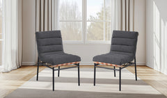 Lahni Dark Gray 19"W Boucle Fabric Dining Chair (Set of 2)
