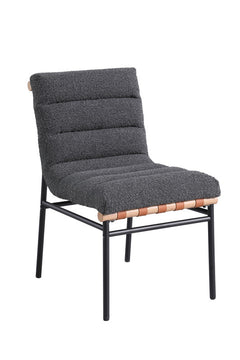 Lahni Dark Gray 19"W Boucle Fabric Dining Chair (Set of 2)