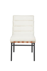 Lahni White 19"W Boucle Fabric Dining Chair (Set of 2)