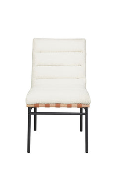 Lahni White 19"W Boucle Fabric Dining Chair (Set of 2)