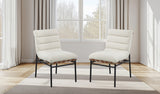 Lahni White 19"W Boucle Fabric Dining Chair (Set of 2)